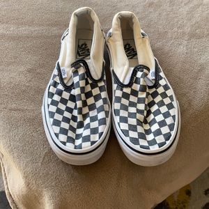 Checkered slip on vans